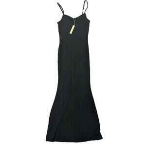 SKIMS Onyx Spaghetti Straps Sleeveless Maxi Dress Size Large New
